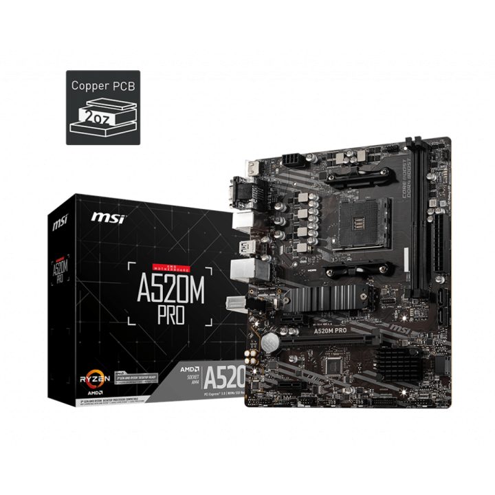 MSI A520M PRO AMD A520 Motherboard AM4 Socket micro ATX