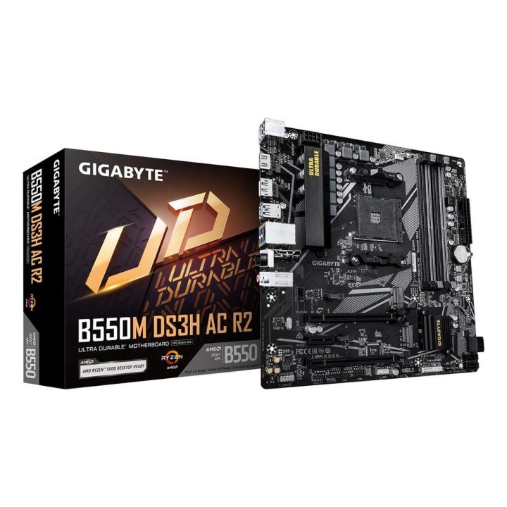 GIGABYTE B550M DS3H AC R2 Motherboard - AMD Ryzen 5000 Processors…