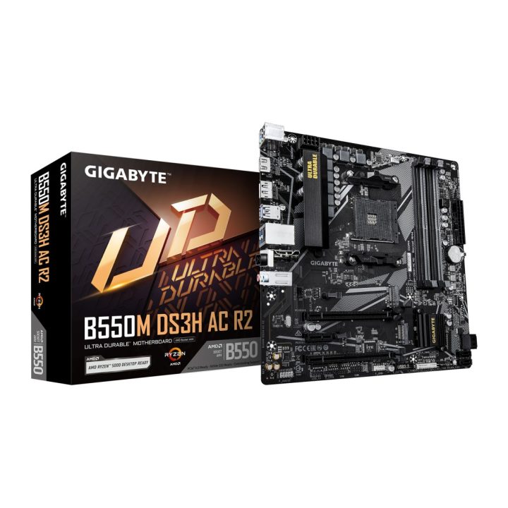 GIGABYTE B550M DS3H AC R2 Motherboard - Processadores AMD Ryzen 5000…
