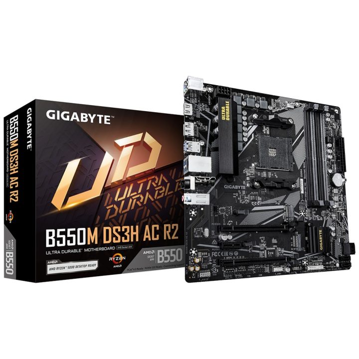 GIGABYTE B550M DS3H AC R2 Motherboard - AMD Ryzen 5000 Processors…