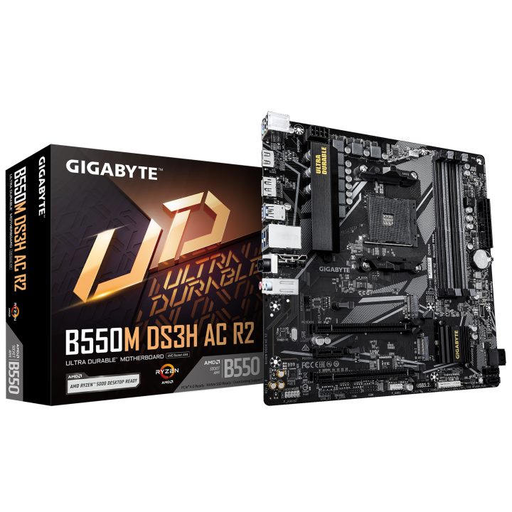GIGABYTE B550M DS3H AC R2 Motherboard - Processadores AMD Ryzen 5000…