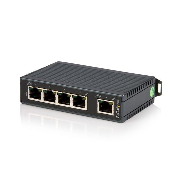 StarTech.com 5-Port Industrial Ethernet Switch RJ45 DIN Rail Mount