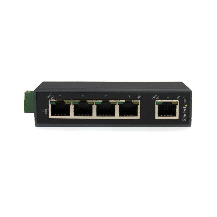 StarTech.com 5-Port Industrial Ethernet Switch RJ45 DIN Rail Mount
