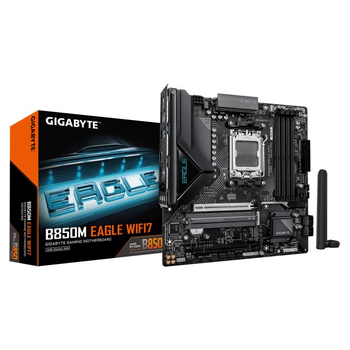 GIGABYTE B850M EAGLE WIFI7 Motherboard – CPUs AMD Ryzen Série 9000…