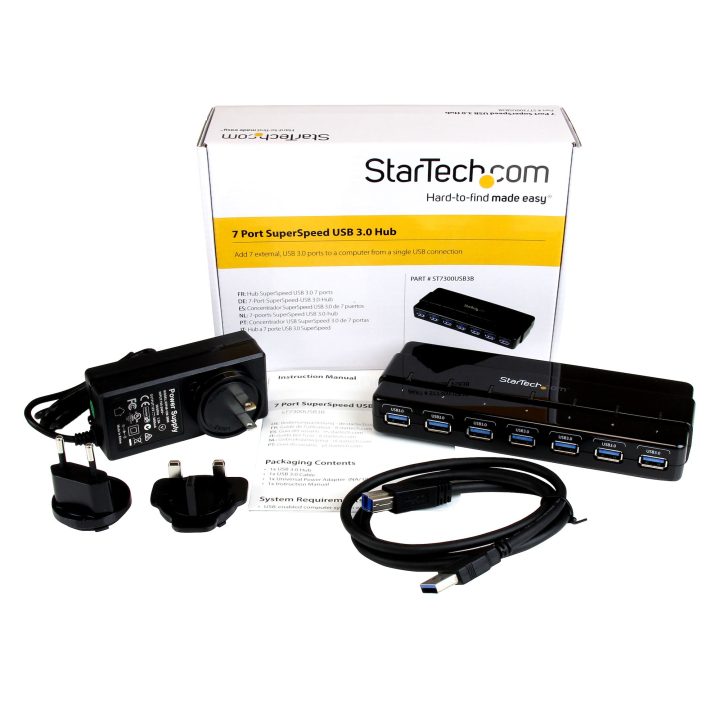 StarTech.com 7-Port USB 3.0 Hub - 5Gbps - Desktop Hub