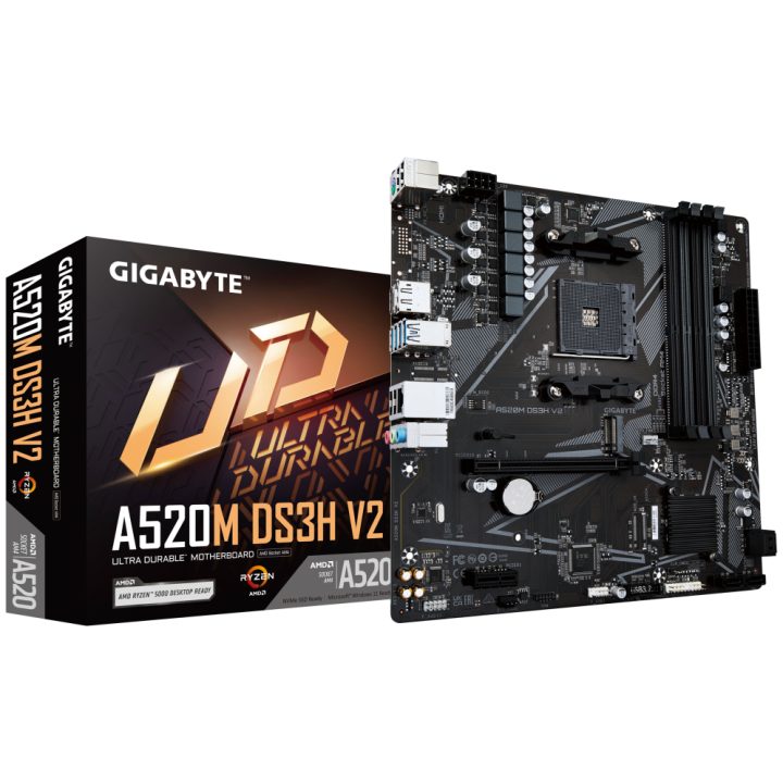 GIGABYTE A520M DS3H V2 Motherboard - Supports AMD Ryzen 5000 Series…