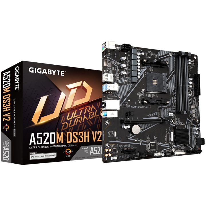 GIGABYTE A520M DS3H V2 Motherboard - Supports AMD Ryzen 5000 Series…