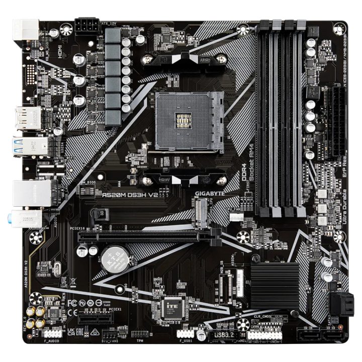 GIGABYTE Motherboard A520M DS3H V2 - Suporta CPUs AMD Ryzen série…