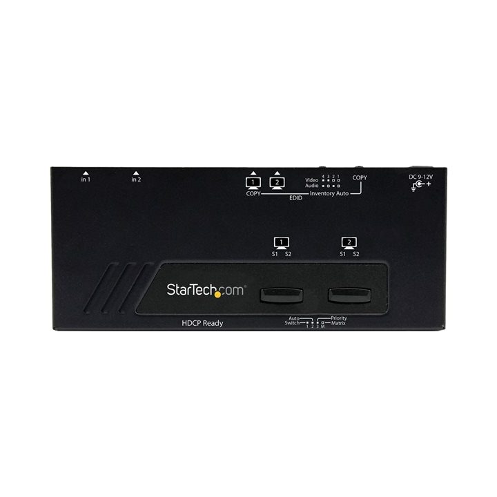 StarTech.com 2x2 HDMI Matrix Switch with Automatic and Priority…