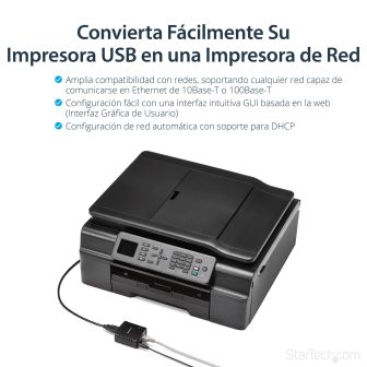 StarTech.com Servidor de Impressão em Rede Ethernet 10/100 Mbps para…
