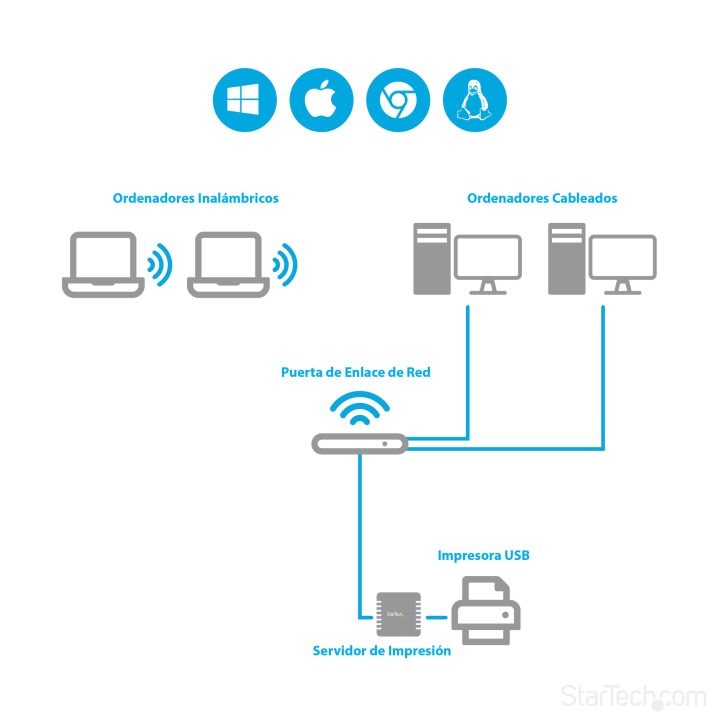 StarTech.com Servidor de Impressão em Rede Ethernet 10/100 Mbps para…