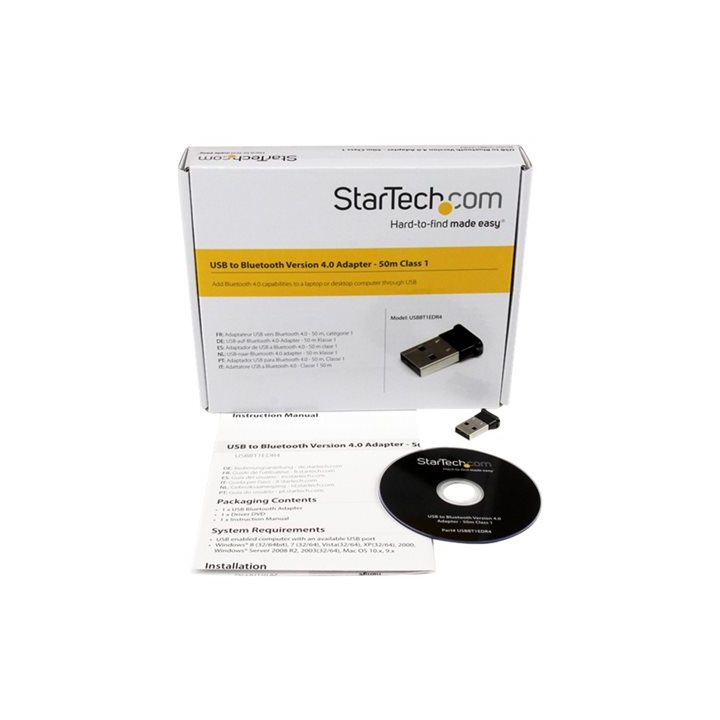 StarTech.com Micro Adaptador USB 2.0 Externo Bluetooth 4.0 EDR para…