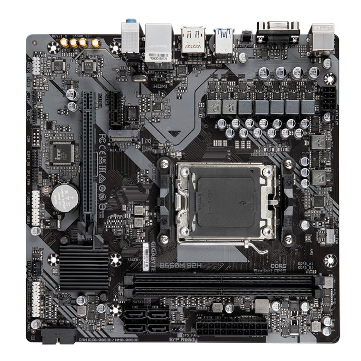 GIGABYTE B650M S2H Motherboard - AMD Ryzen série 9000, VRM de 5+2+2…