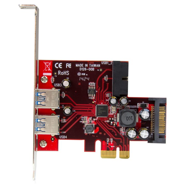 StarTech.com 4-Port PCI Express USB 3.0 (5Gbps) Card - 2 External and…