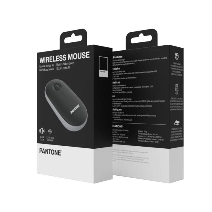 CELLY Rato Pantone Sem Fios Preto Clique Silencioso (PT-MS001BK)