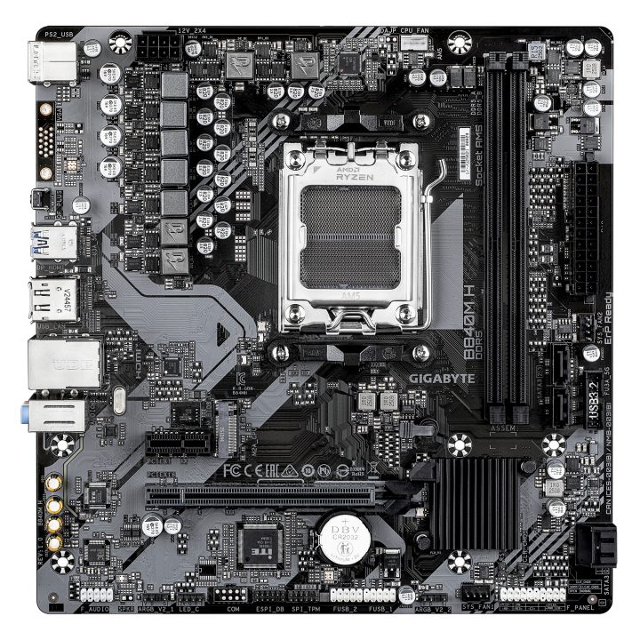 GIGABYTE B840M H Motherboard - Processadores AMD Ryzen 9000, VRM de…