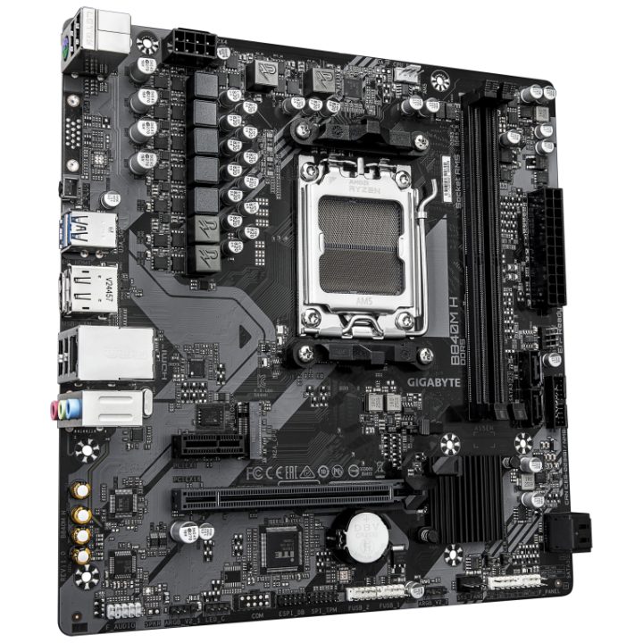 GIGABYTE B840M H Motherboard - Processadores AMD Ryzen 9000, VRM de…