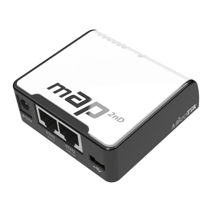 Mikrotik mAP Black, White Power over Ethernet (PoE) (RBMAP2ND)