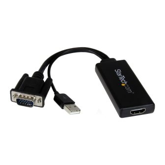 StarTech.com VGA to HDMI Adapter with Audio and USB Power – Portable…