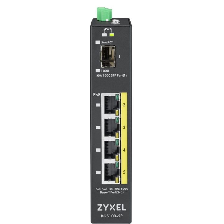 Zyxel RGS100-5P Unmanaged L2 Gigabit Ethernet (10/100/1000) Power…