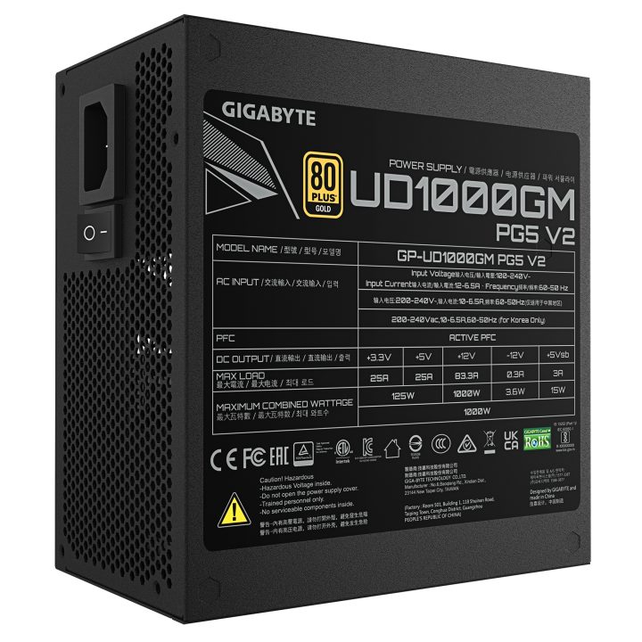GIGABYTE UD1000GM PG5 V2 Fuente de Alimentación