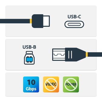 StarTech.com 1m USB-C to USB-B Cable - 10Gbps USB - Data Cable - USB…