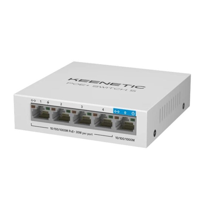 Keenetic PoE+ Switch 5 (KN-4610) Switch Gigabit de 5 portas com 4…