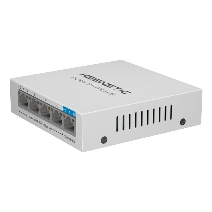 Keenetic PoE+ Switch 5 (KN-4610) Switch Gigabit de 5 puertos con 4…