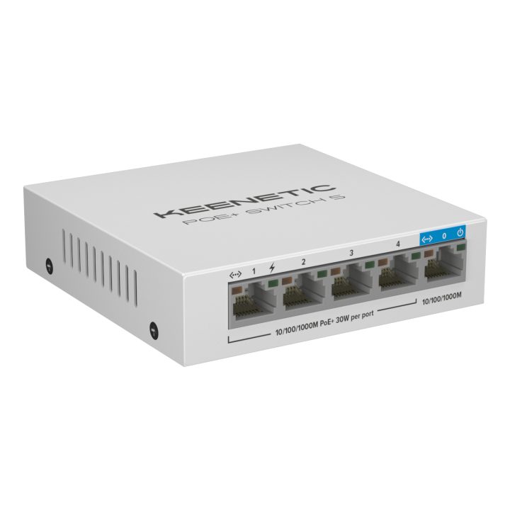 Keenetic PoE+ Switch 5 (KN-4610) Switch Gigabit de 5 puertos con 4…