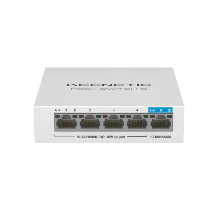 Keenetic PoE+ Switch 5 (KN-4610) 5-Port Gigabit Switch with 4 PoE+…