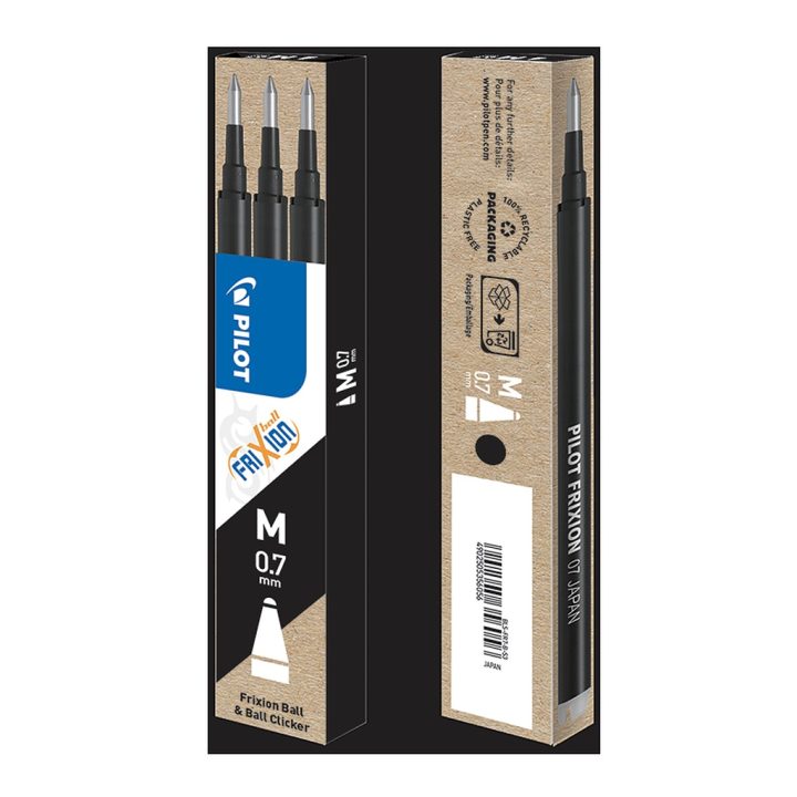 Pack 3 recambios FriXion preto Pilot bls-FR7-b-s3