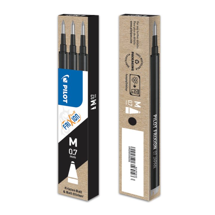 Pack 3 recambios FriXion preto Pilot bls-FR7-b-s3