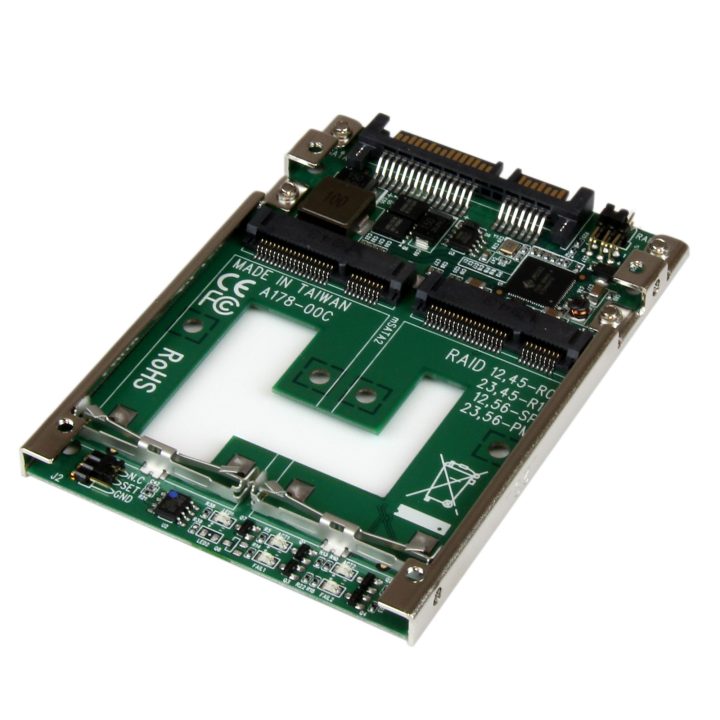 StarTech.com Dual mSATA SSD to 2.5" SATA RAID Adapter - Converter -…