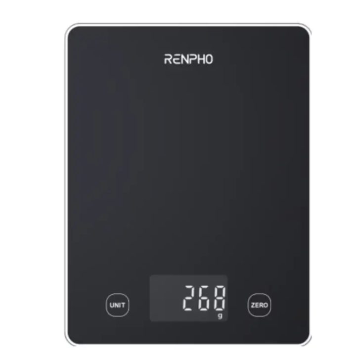 Renpho Calibra 1L Black Countertop Rectangular Kitchen Scale