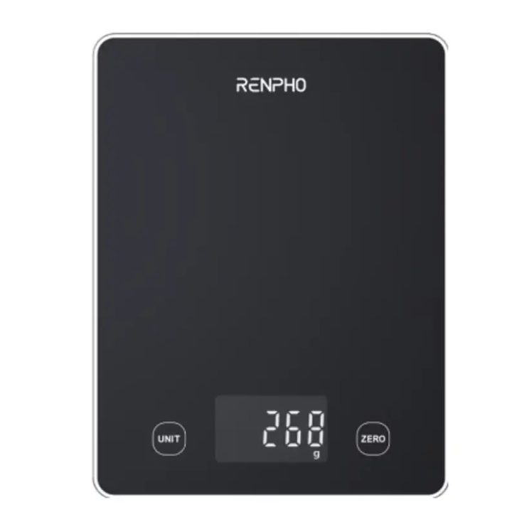 Renpho Calibra 1L Black Countertop Rectangular Kitchen Scale