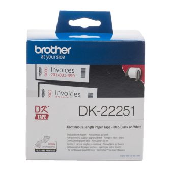 Brother DK-22251 Label Printer Tape Black and Red on White