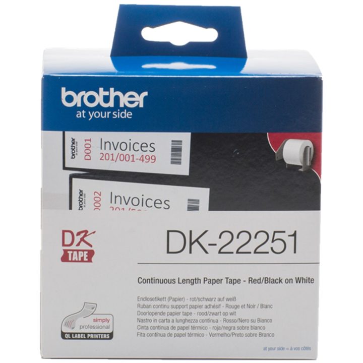 Brother DK-22251 fita para impressora de etiquetas Preto e vermelho…