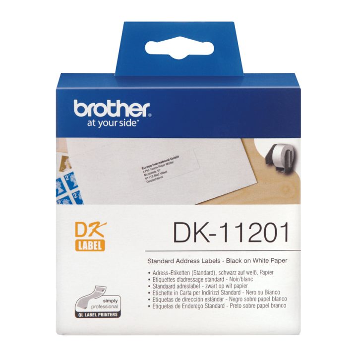 Brother DK-11201 fita para impressora de etiquetas Preto sobre branco