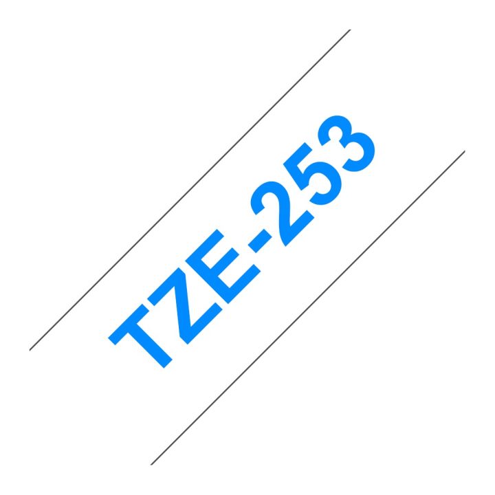 Brother TZE-253 cinta para impresora de etiquetas Azul sobre blanco