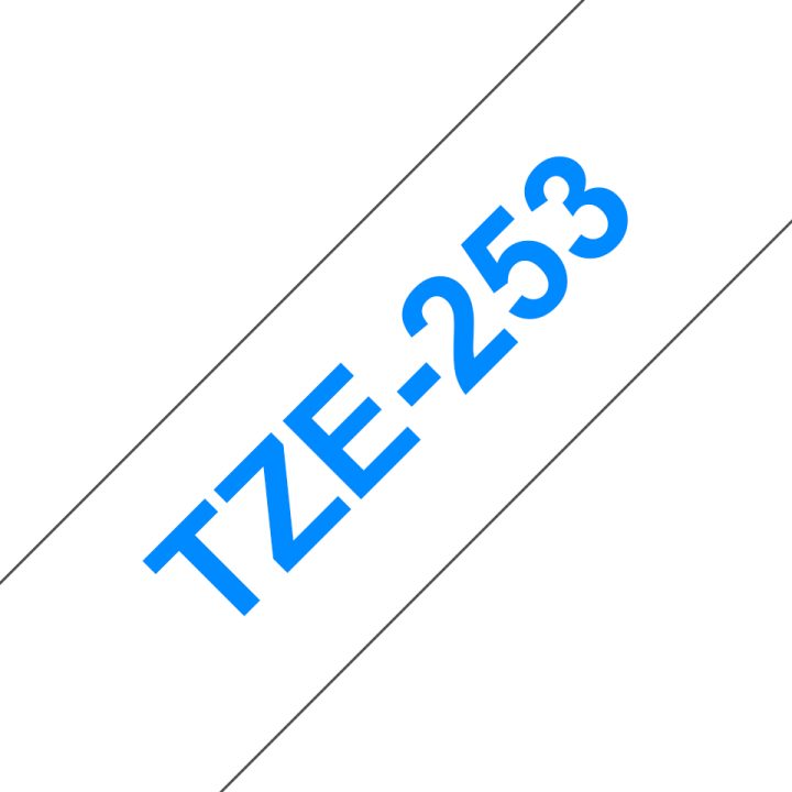 Brother TZE-253 Label Printer Tape Blue on White