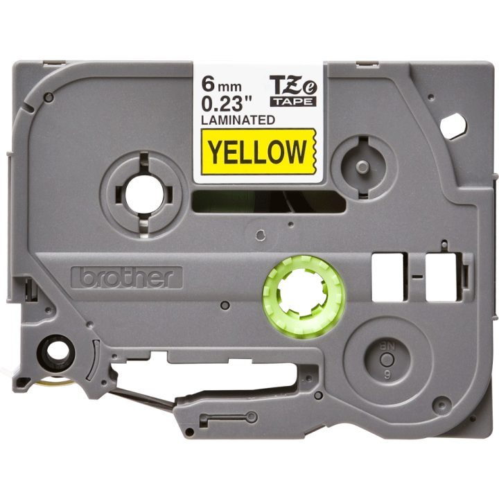 Brother TZE-611 fita para impressora de etiquetas Preto sobre amarelo