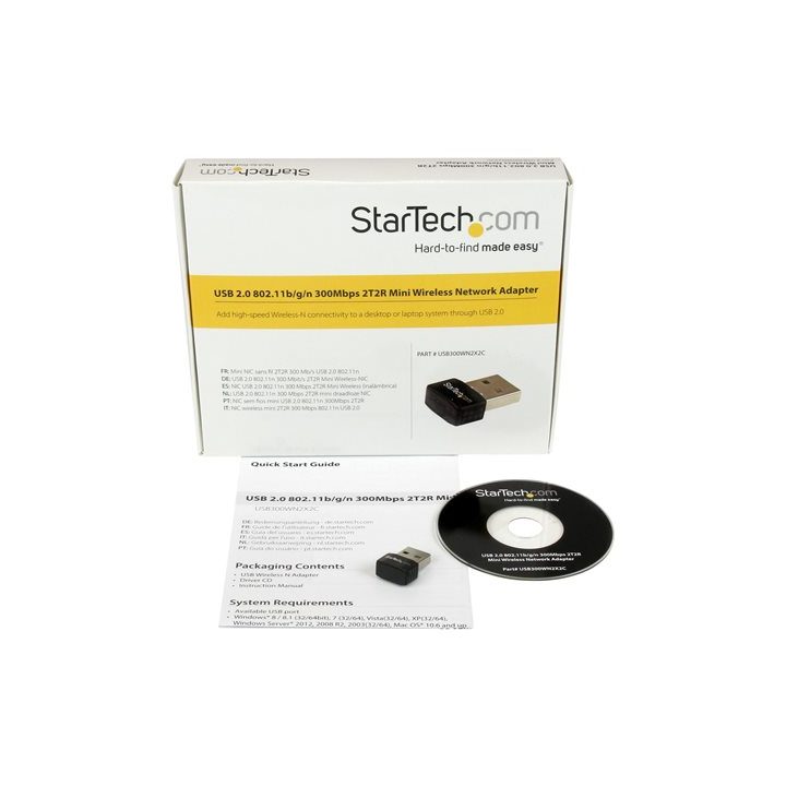 StarTech.com USB 2.0 to Wireless N 300 Mbps Mini Wireless Network…