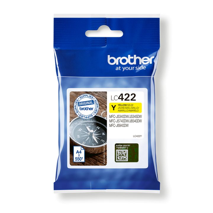 Brother LC-422Y cartucho de tinta 1 peça(s) Original Amarelo