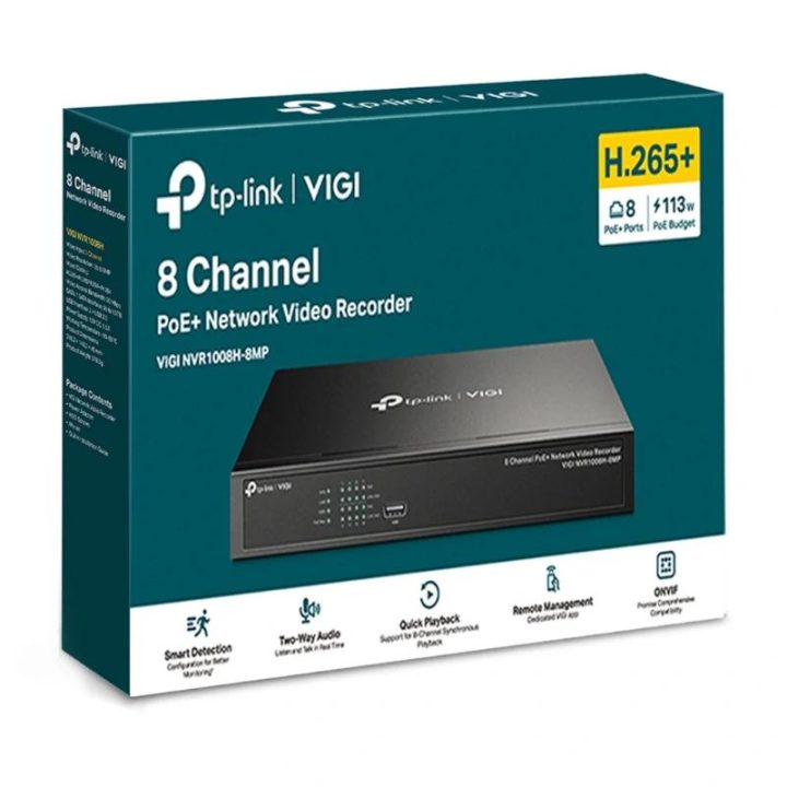 TP-Link VIGI NVR1008H-8MP Network Video Recorder (NVR) Black