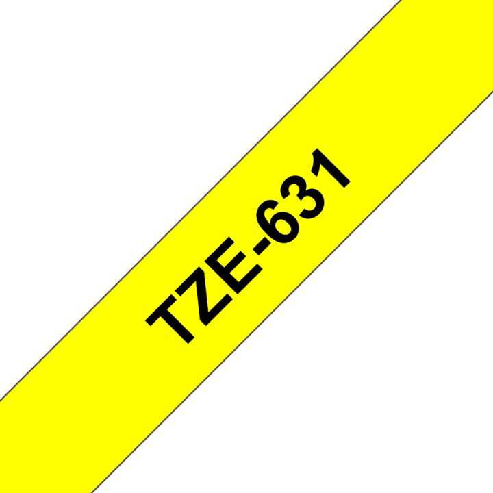 Brother TZE-631 fita para impressora de etiquetas Preto sobre amarelo
