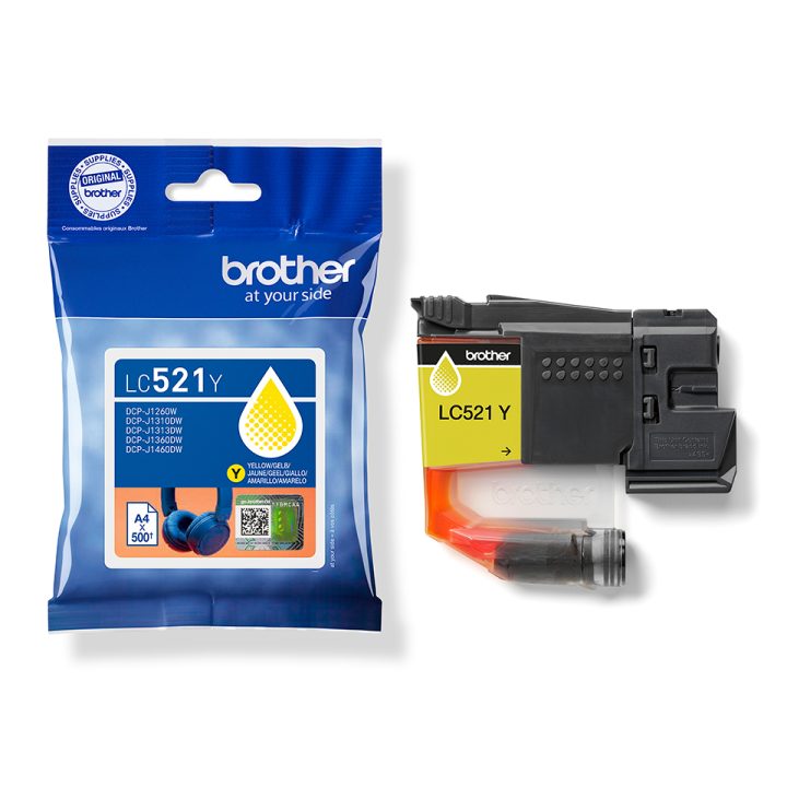 Brother LC521Y cartucho de tinta 1 pieza(s) Original Amarillo