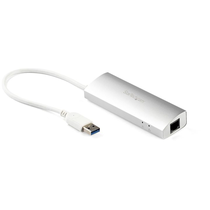 StarTech.com 3-Port USB 3.0 Hub with Gigabit Ethernet Adapter - USB-A…