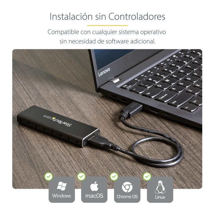 StarTech.com Caixa USB 3.0 (5Gbps) para SSD M.2 em Alumínio com UASP…