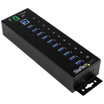 StarTech.com 10-Port Industrial USB 3.0 Hub - 5Gbps - USB-A Splitter…