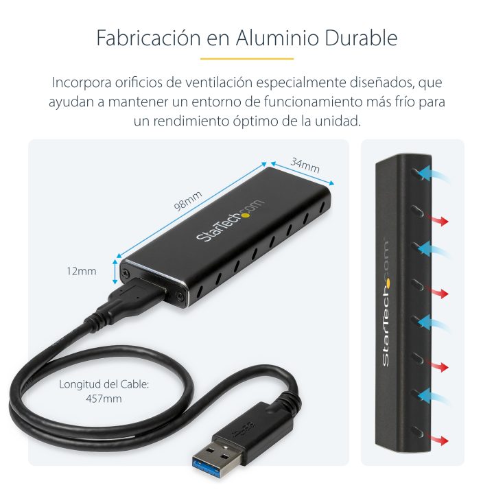 StarTech.com Caixa USB 3.0 (5Gbps) para SSD M.2 em Alumínio com UASP…